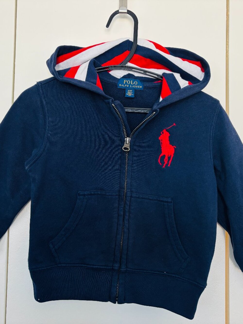 Polo Ralph Lauren Toddler Zip Hoodie 2T – Navy w/ Red Logo
